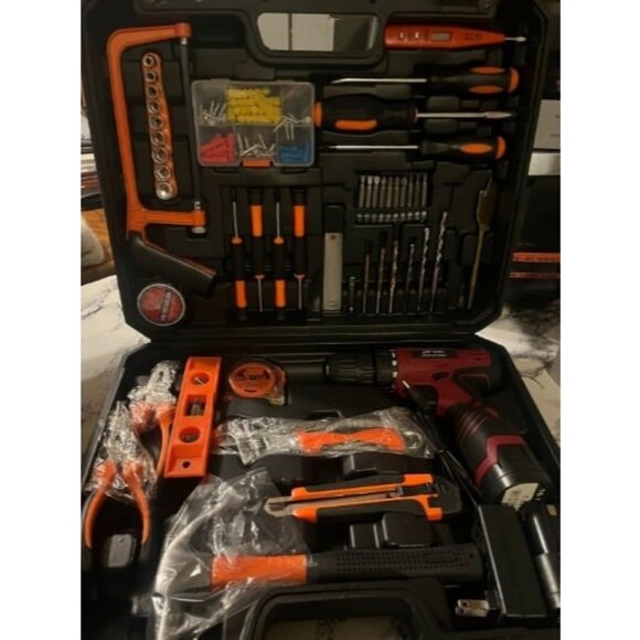 108 Piece Power Tool Combo Kits with 16.8V Cordless Drill, Household Tools Set - Picture 1 of 1